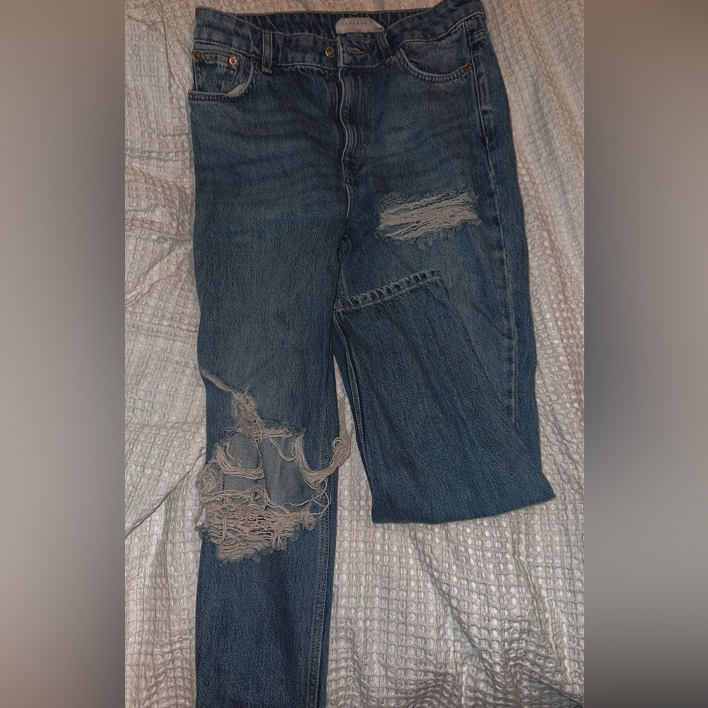 Top Shop Distressed Blue Jeans